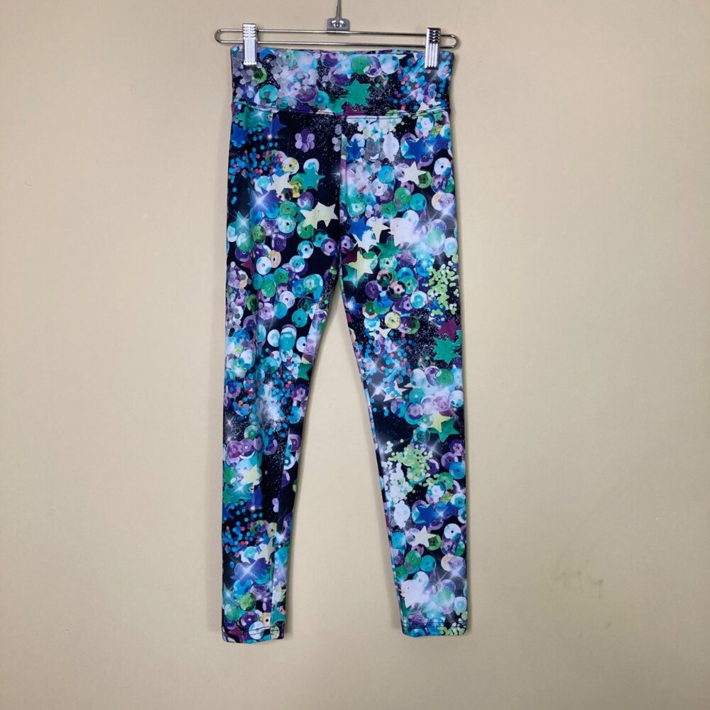 Justice Girls Multicolor Star Sequin Print Leggings Size 10